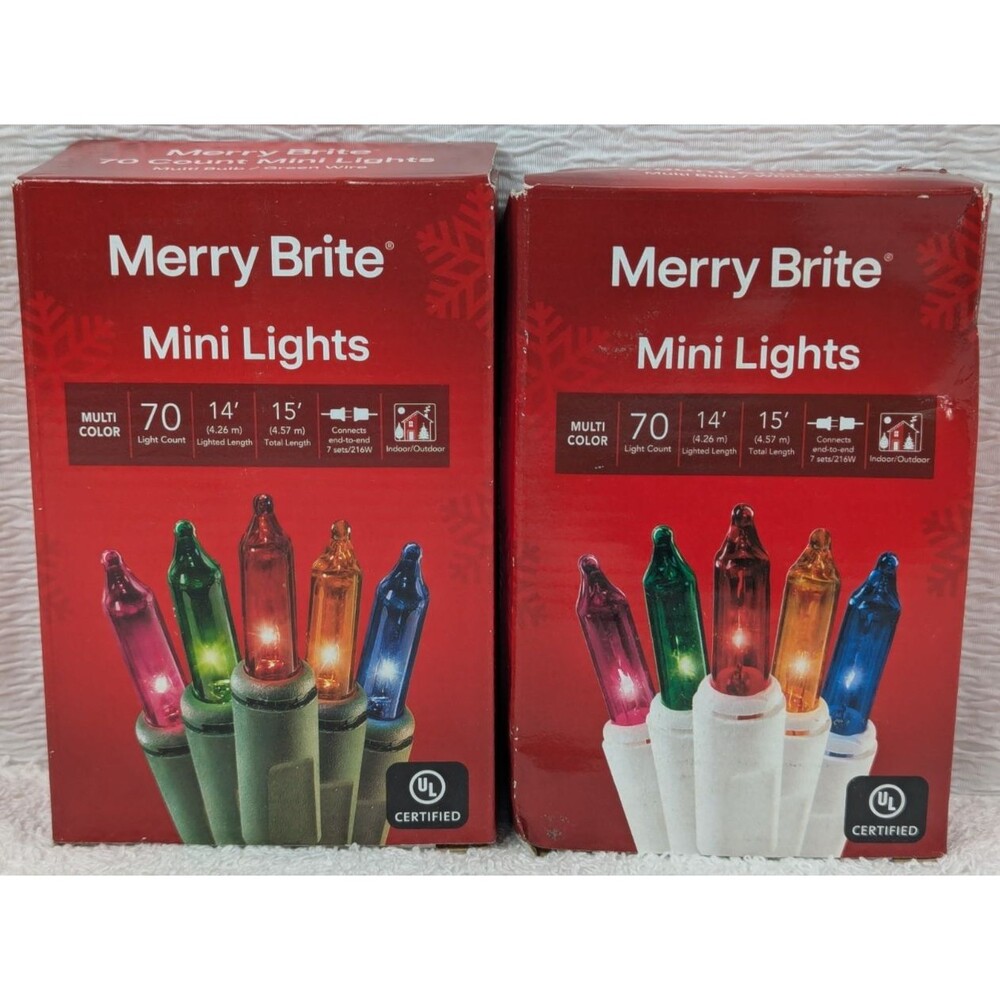 Christmas - Merry Brite - 70 Count - Mini Lights - 2 Pack